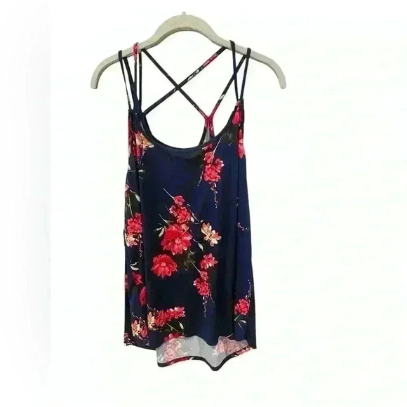 Papermoon New NWT Navy Floral Tank Size 1X - Picture 2 of 3